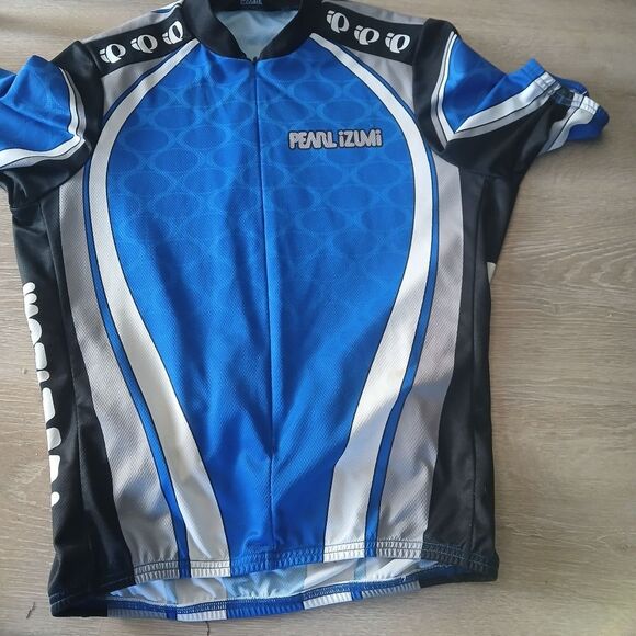 Pearl Izumi Men's Blue Cycling Jersey Color Block Full Zip Mock Neck - Picture 3 of 10